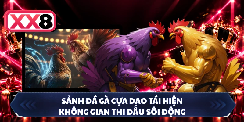 Sảnh đá gà cựa dao tái hiện không gian thi đấu sôi động